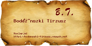 Bodánszki Tirzusz névjegykártya